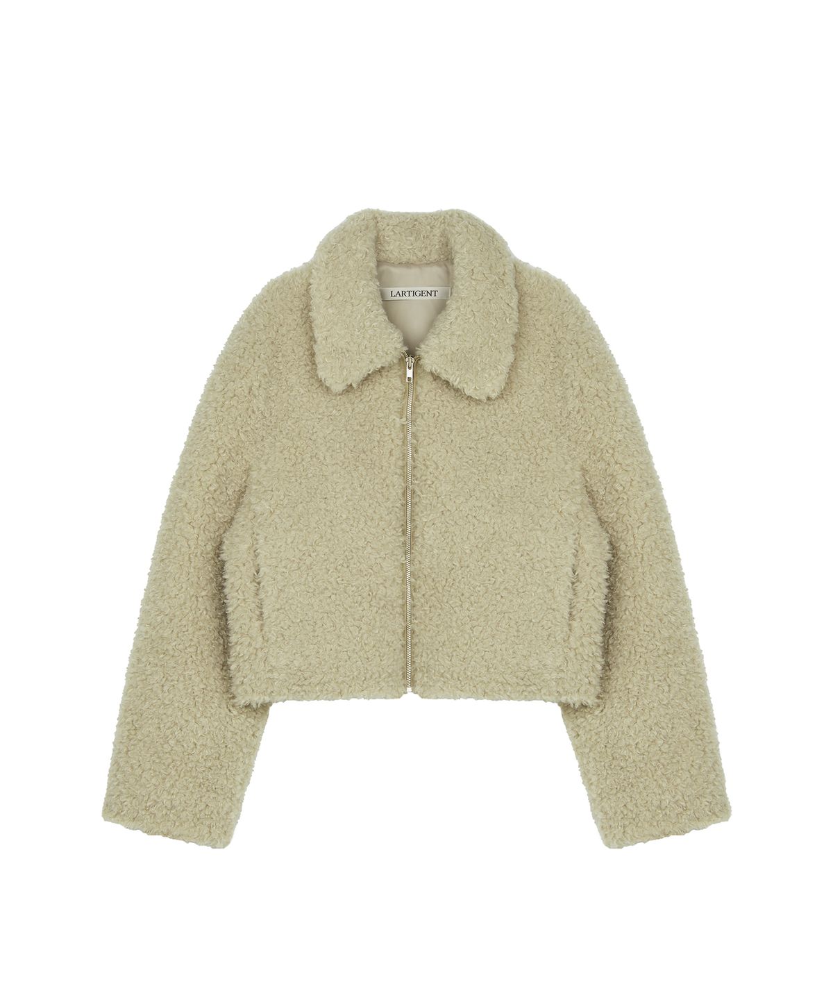 라티젠(LARTIGENT) L21 FAUX CROP FUR JACKET(BEIGE)