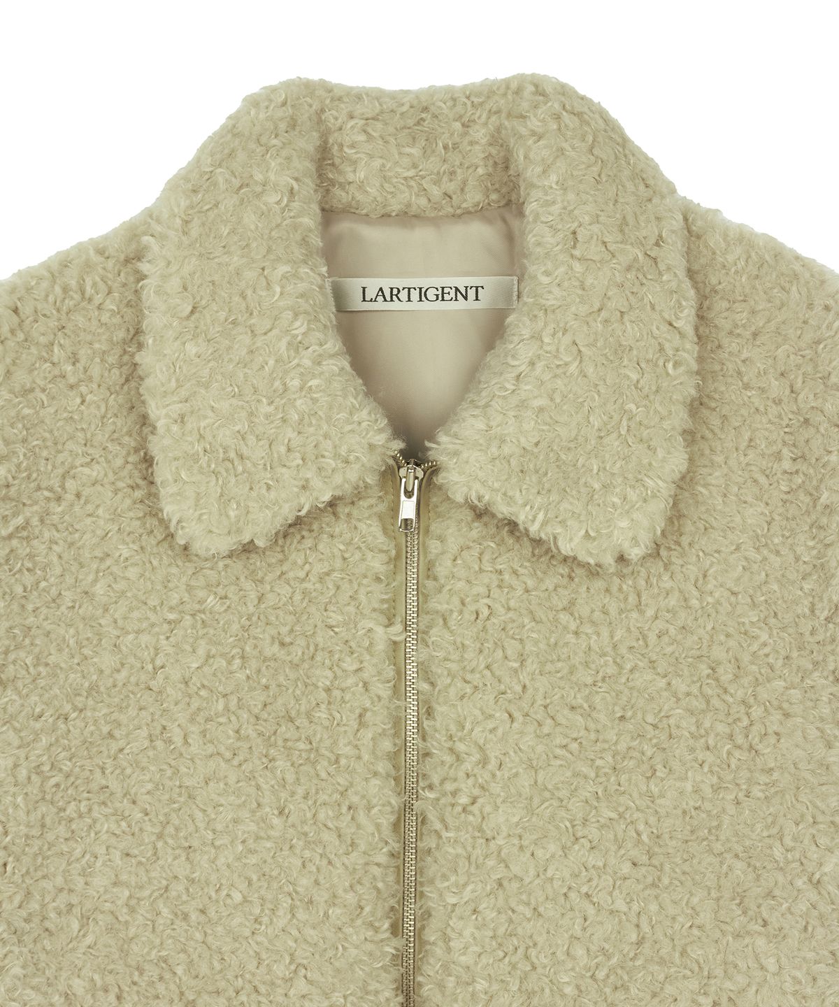 라티젠(LARTIGENT) L21 FAUX CROP FUR JACKET(BEIGE)