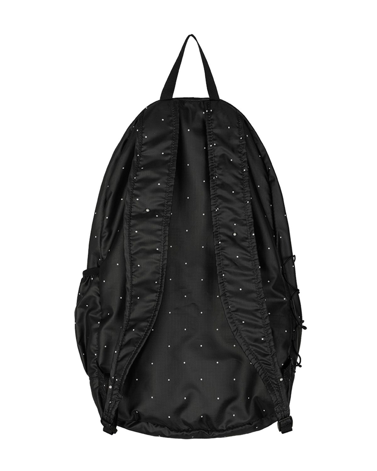 더뮤지엄비지터(THEMUSEUMVISITOR) POLKA DOT SYMBOL EMBROIDERED BACKPACK (BLACK)