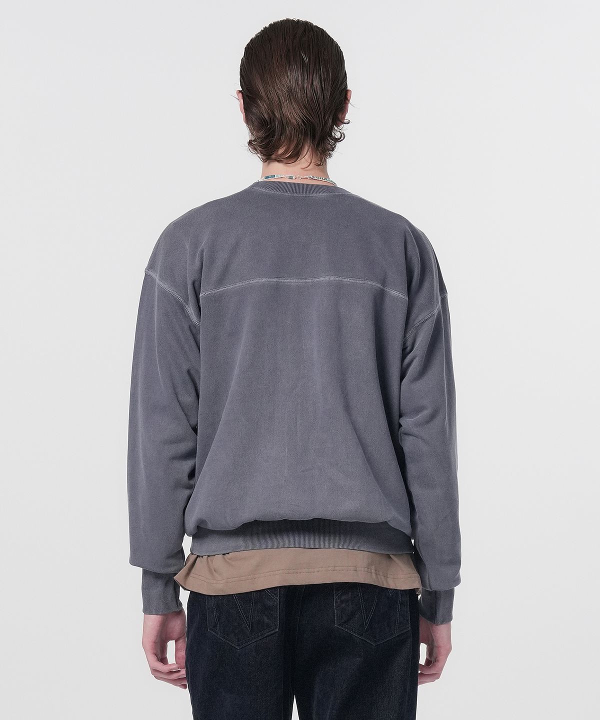 홍우성(HONGWOOSUNG) Pigment Unit Sweatshirts_Greenish Navy