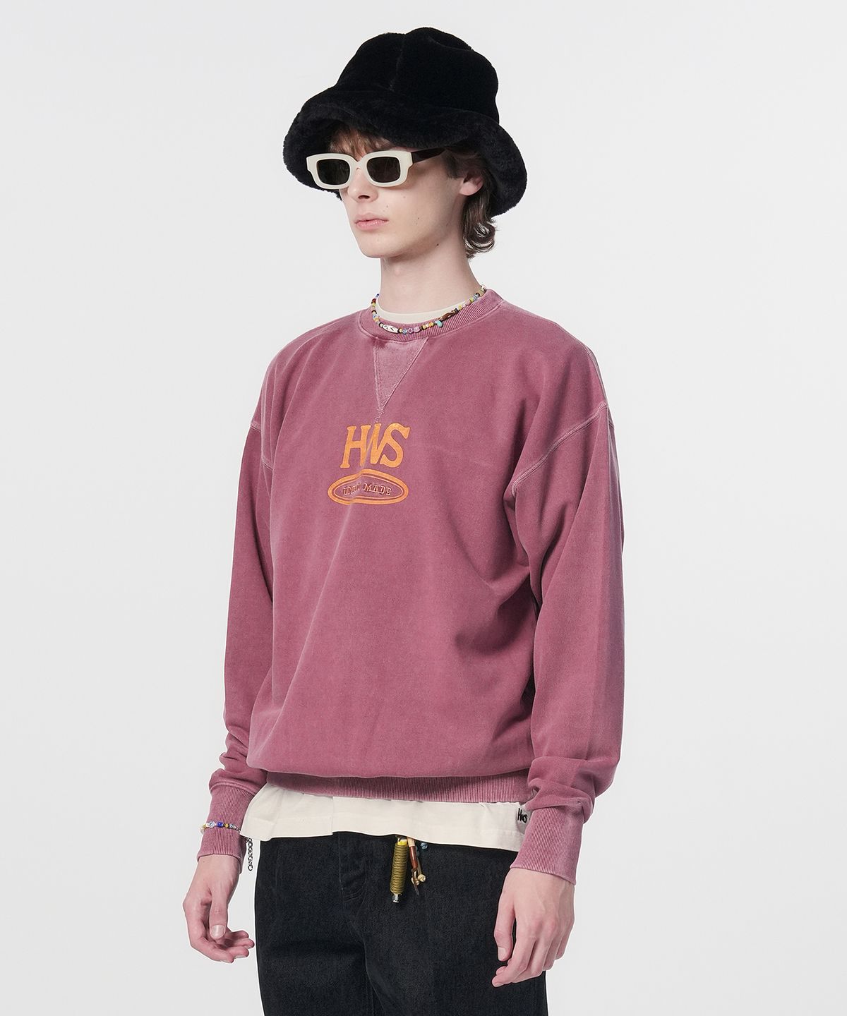 홍우성(HONGWOOSUNG) Pigment Unit Sweatshirts_Deep Burgundy