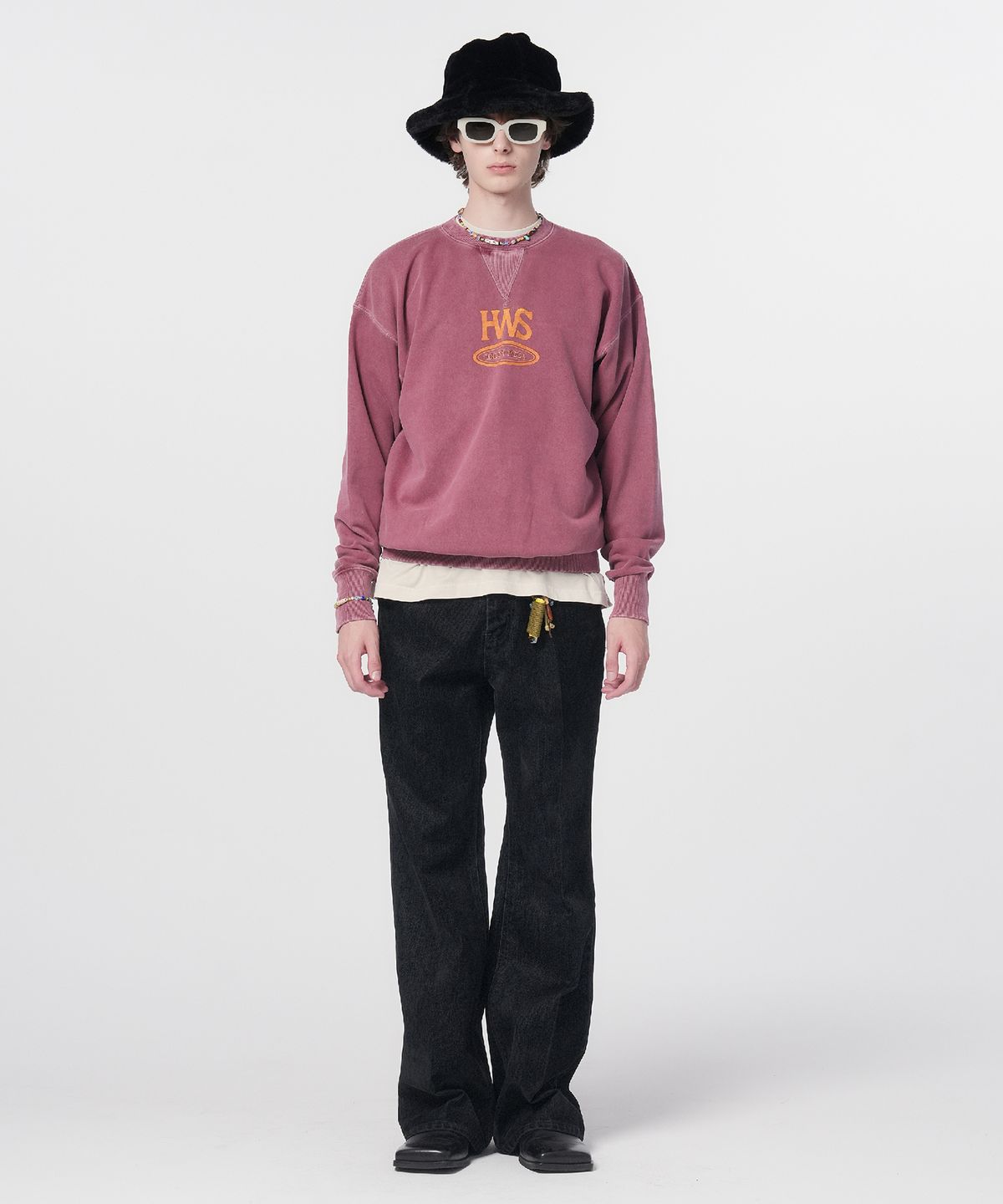 홍우성(HONGWOOSUNG) Pigment Unit Sweatshirts_Deep Burgundy