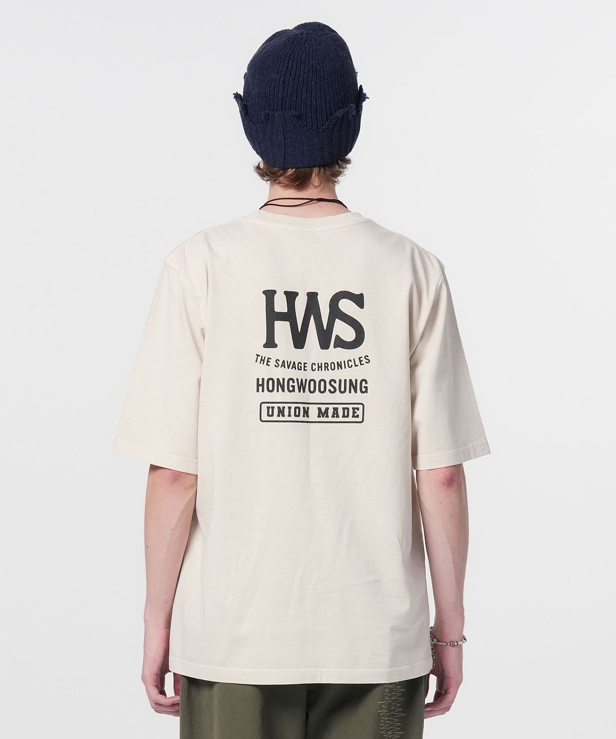 홍우성(HONGWOOSUNG) Pigment Pocket Logo T-Shirts_Cream