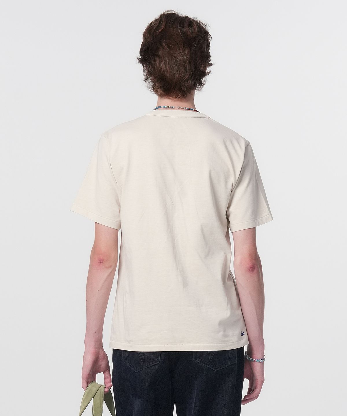 홍우성(HONGWOOSUNG) Pigment 65 Logo T-Shirts_Cream