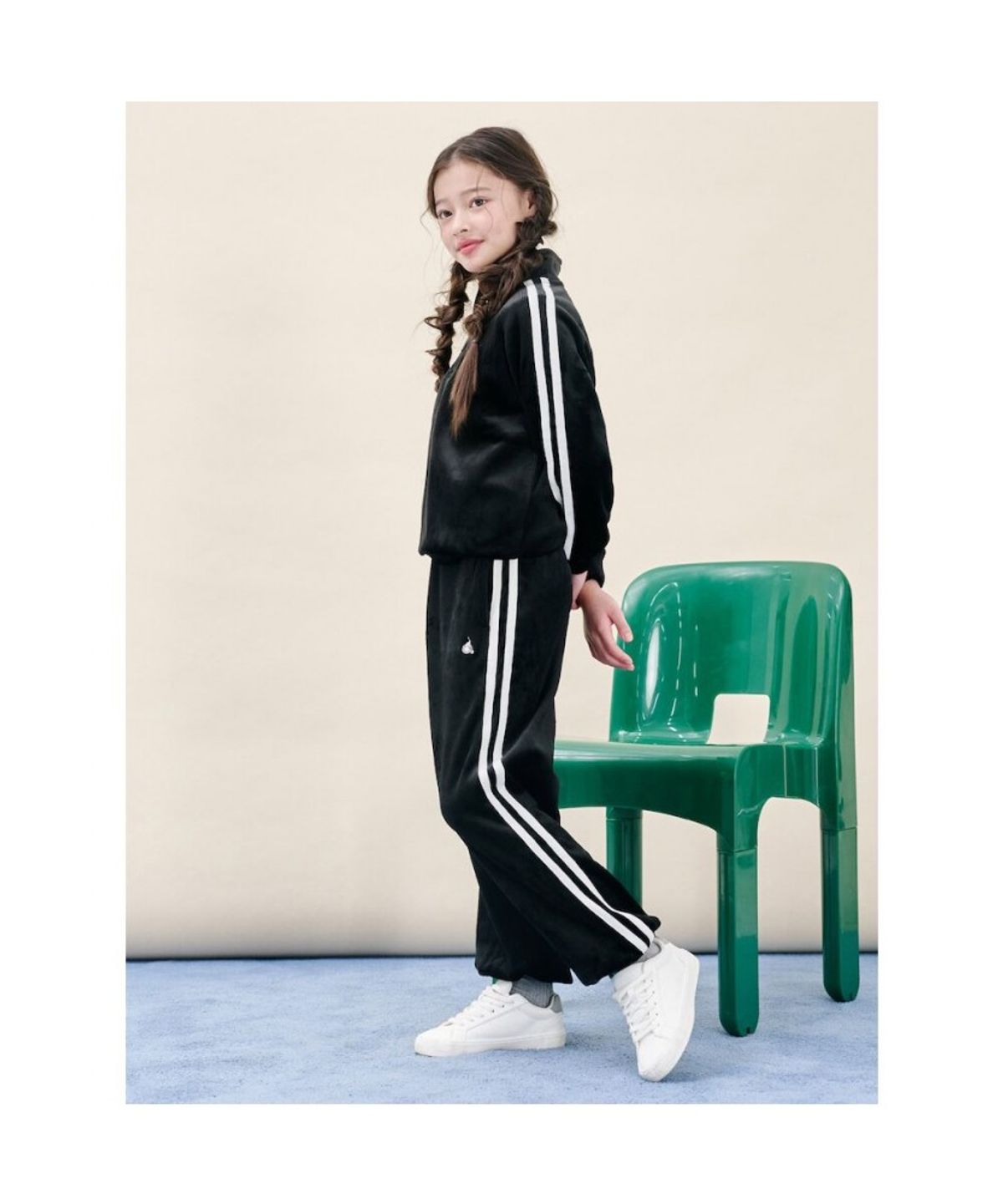 빈폴 키즈(BEANPOLE KIDS) 골벨로아 반집업 2PCS 상하 세트  블랙 (BI5Y41U035)