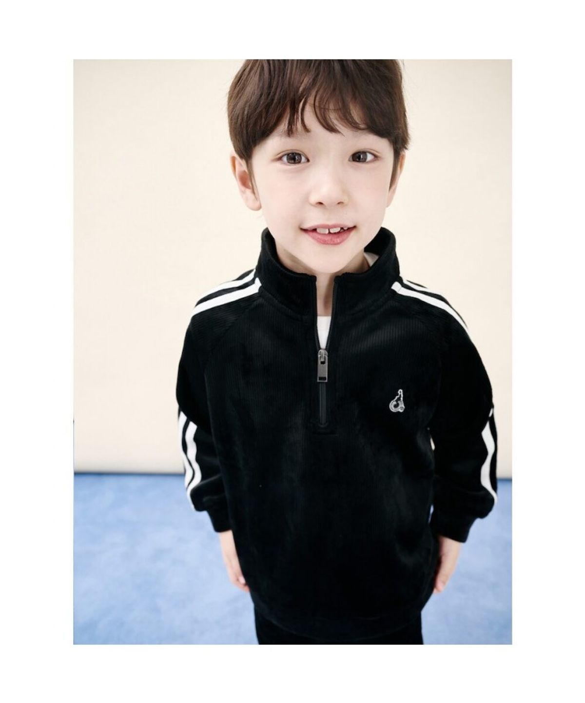 빈폴 키즈(BEANPOLE KIDS) 골벨로아 반집업 2PCS 상하 세트  블랙 (BI5Y41U035)