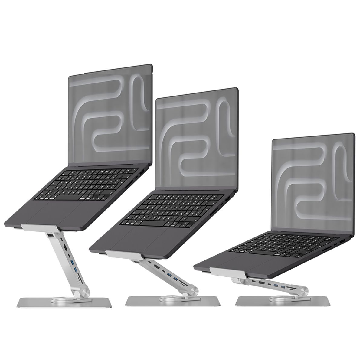 이킵먼트(EKEEPMENT) Ekeepment X Stand Pro 노트북 거치대 7in1 USB 허브 360도 회전 스탠드 받침대