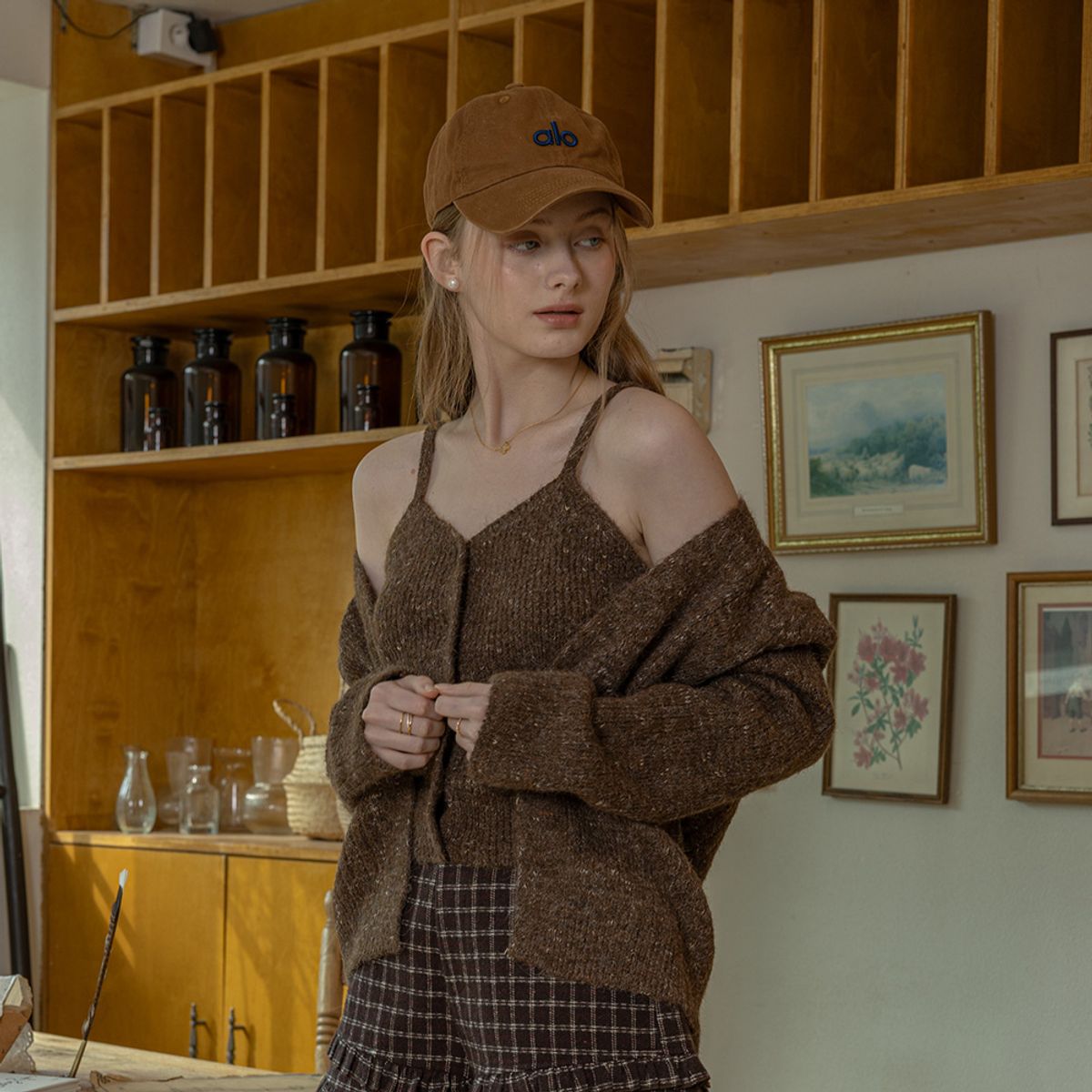 던드롭(DUNDROP) DD_Knit camisole and cardigan set_2color