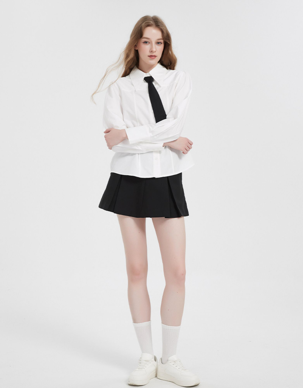트위디아(TWEEDY-A) 베이직 옥스퍼드 타이 셔츠  화이트