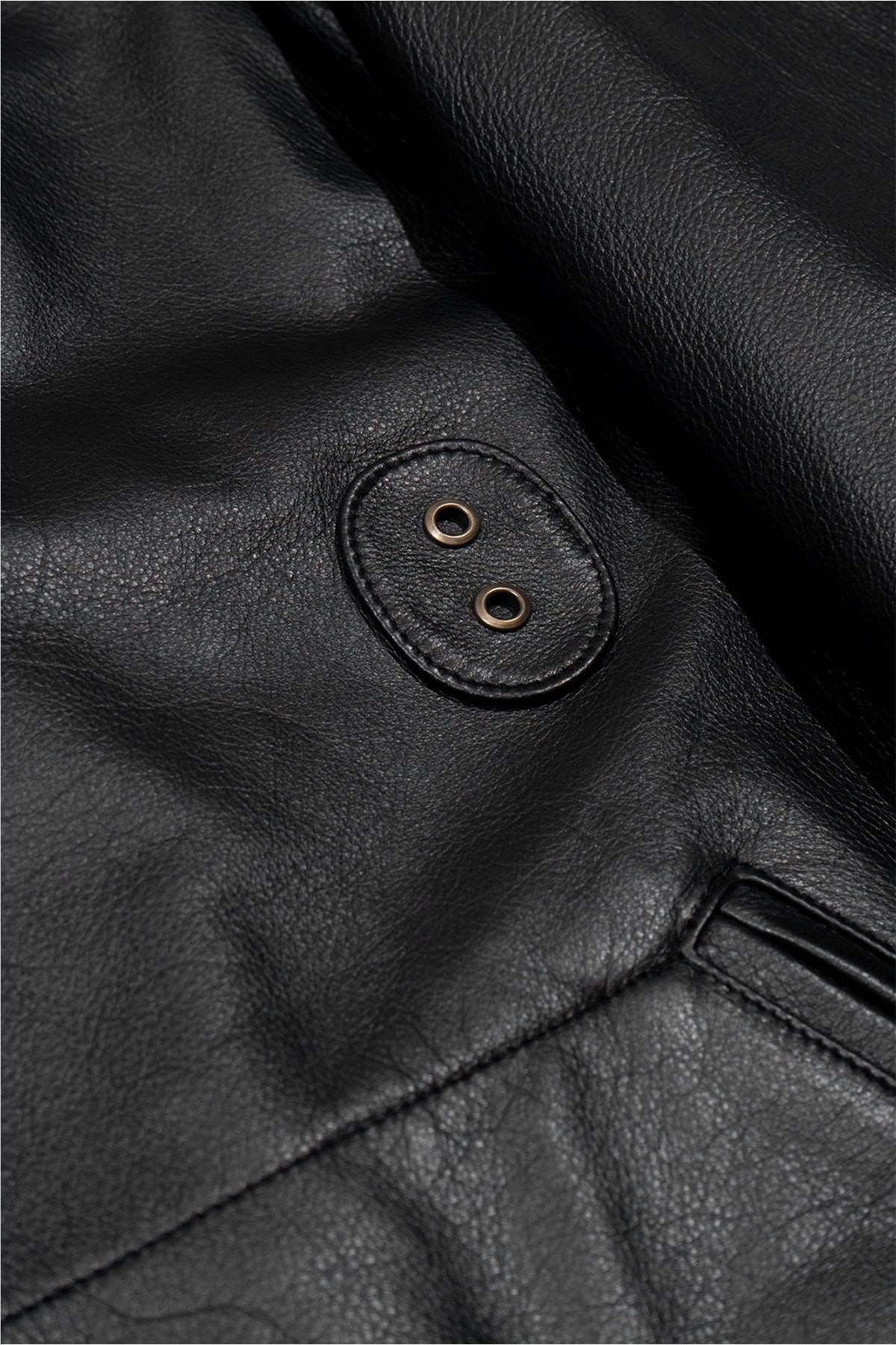 더 긱스(THE GEEKS) Police patrol jacket -  Black split leather