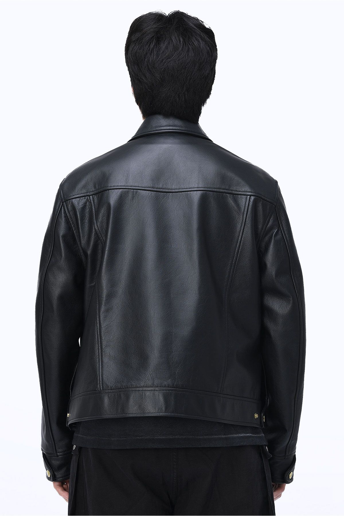 더 긱스(THE GEEKS) Police patrol jacket -  Black split leather