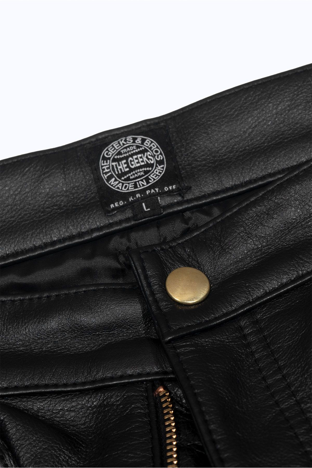 더 긱스(THE GEEKS) Biker pants - Black leather