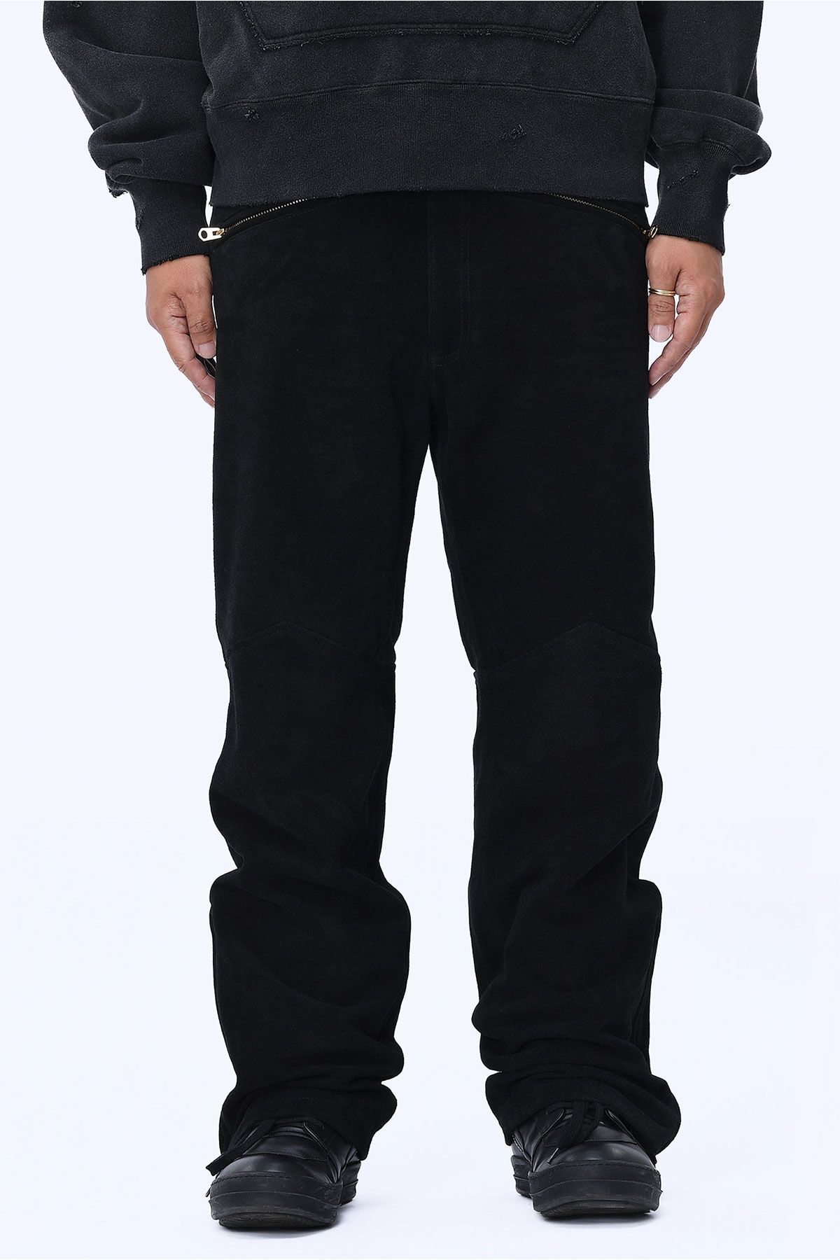 더 긱스(THE GEEKS) Biker pants - Black leather