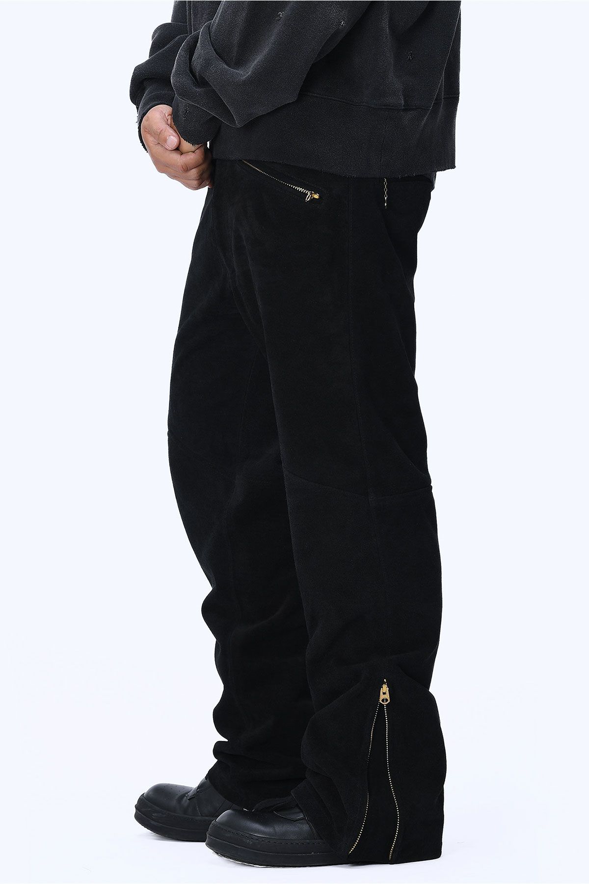 더 긱스(THE GEEKS) Biker pants - Black leather