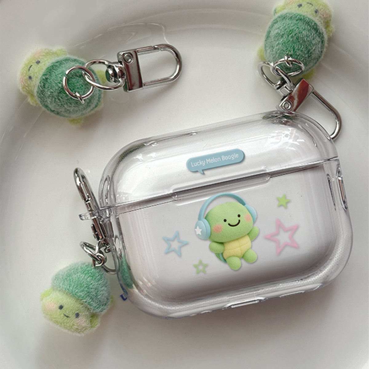 이레케이스앤굿즈(IRECASEGOODS) 럭키 멜론부기 에어팟 1세대 2세대 3세대 4세대 에어팟프로 프로2 버즈2 버즈3 버즈4 투명케이스