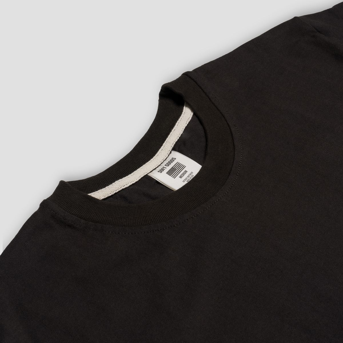 소프트굿즈(SOFT GOODS MFG) 더 헤비웨이트 티셔츠, 빈티지블랙