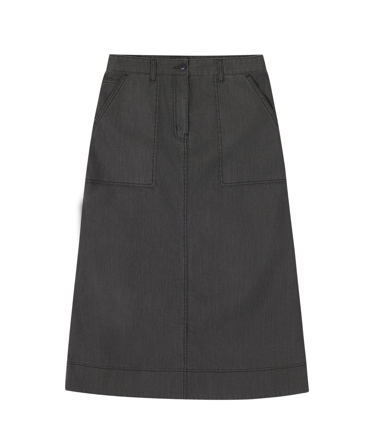 유니버셜 오버롤(UNIVERSAL OVERALL) SLUB FATIGUE LONG SKIRT BLACK