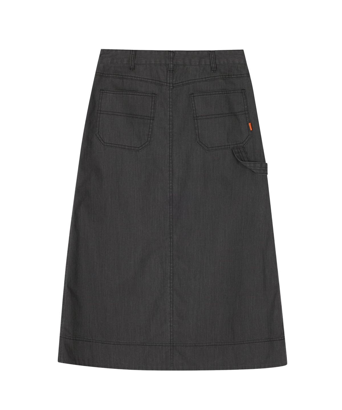 유니버셜 오버롤(UNIVERSAL OVERALL) SLUB FATIGUE LONG SKIRT BLACK