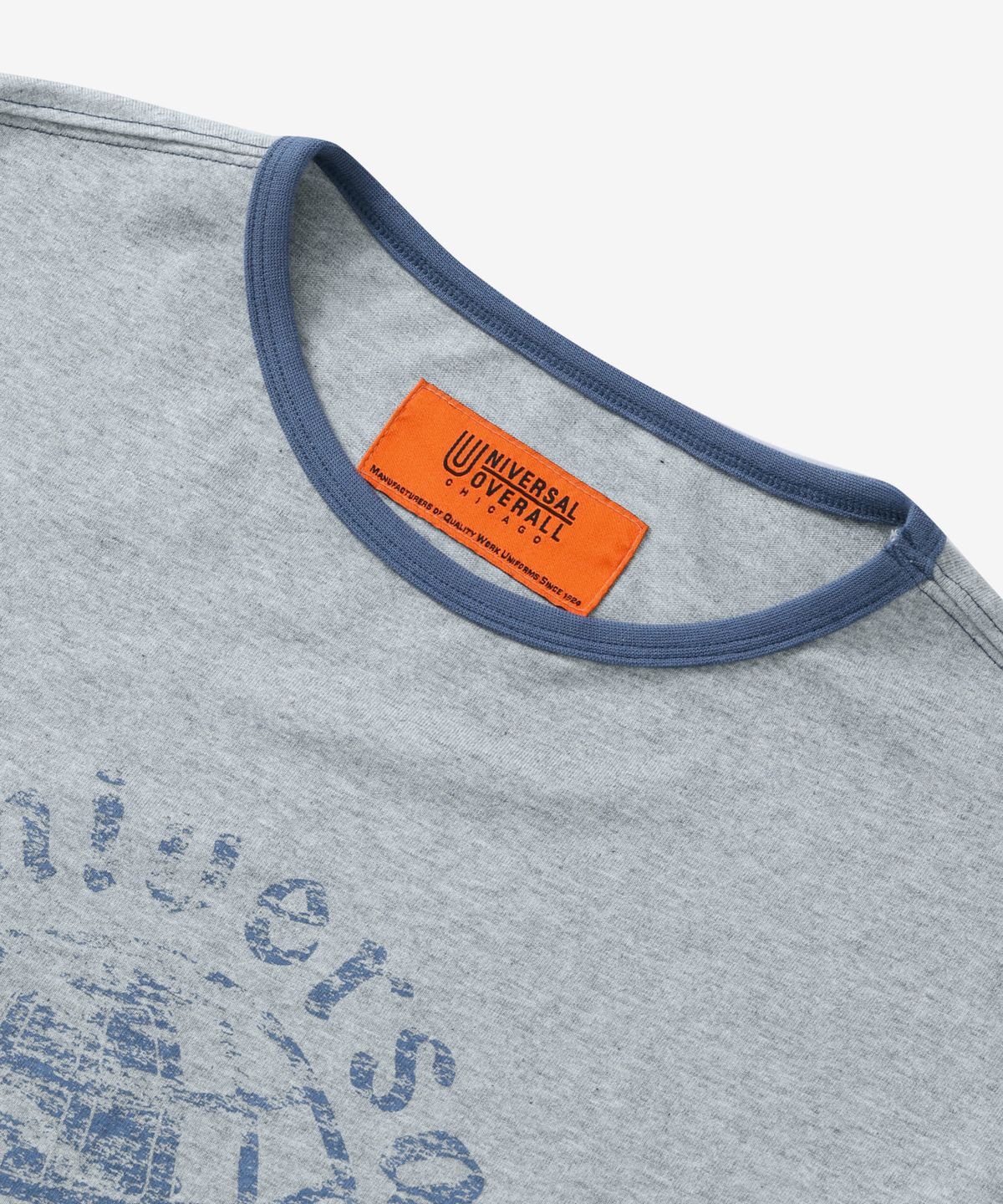 유니버셜 오버롤(UNIVERSAL OVERALL) COLOR BLOCK LONG SLEEVE T-SHIRT MELANGE GREY