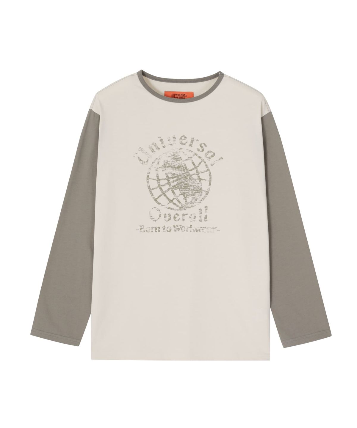 유니버셜 오버롤(UNIVERSAL OVERALL) COLOR BLOCK LONG SLEEVE T-SHIRT IVORY