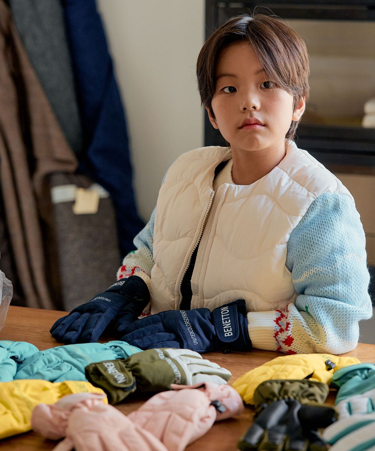 베네통키즈(BENETTONKIDS) 스노우볼 방수 스키장갑 (4colors)