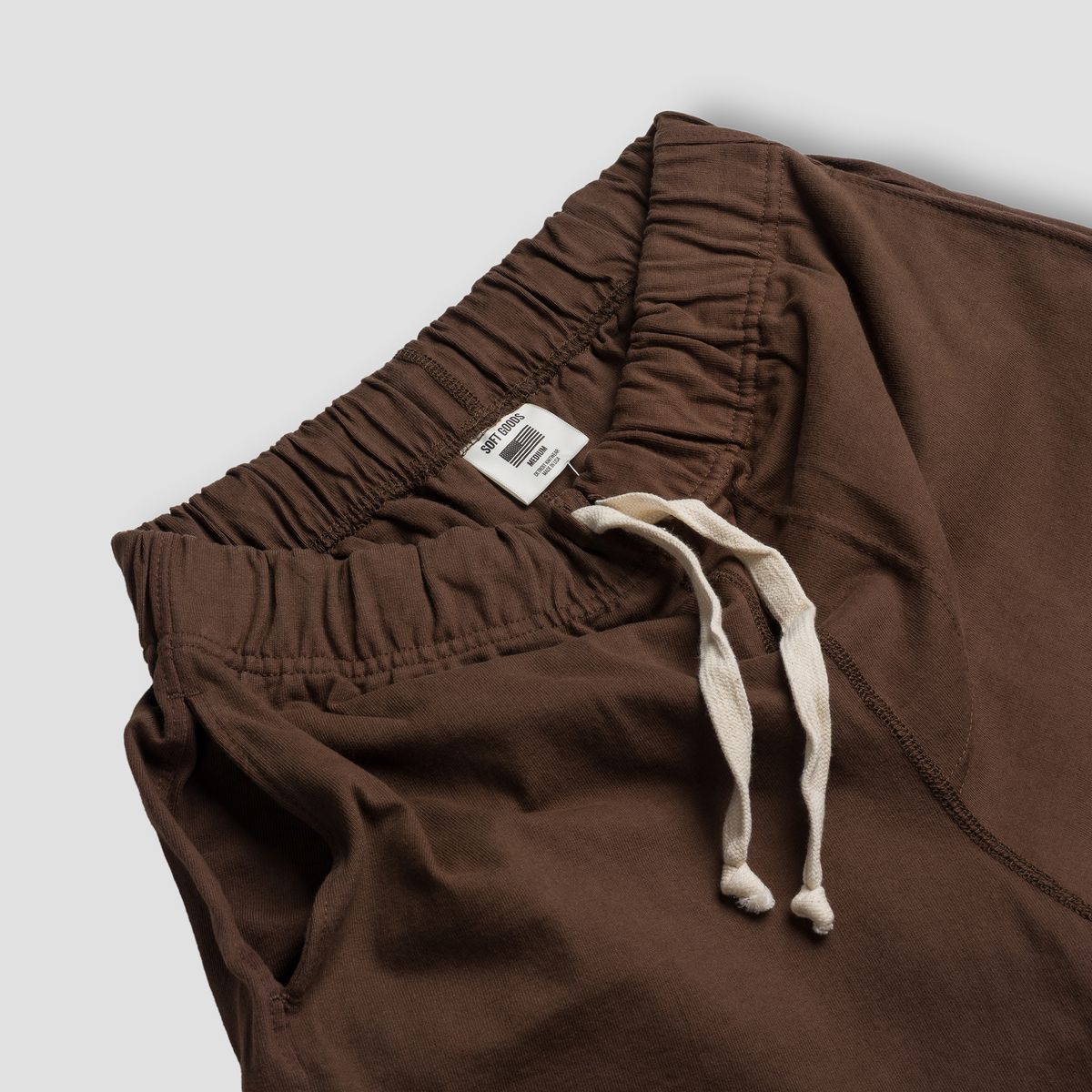 소프트굿즈(SOFT GOODS MFG) 더 헤비웨이트 저지 팬츠, 다크월넛