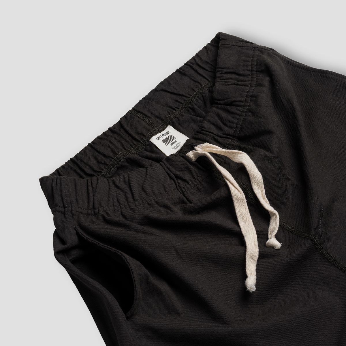 소프트굿즈(SOFT GOODS MFG) 더 헤비웨이트 저지 팬츠, 빈티지블랙