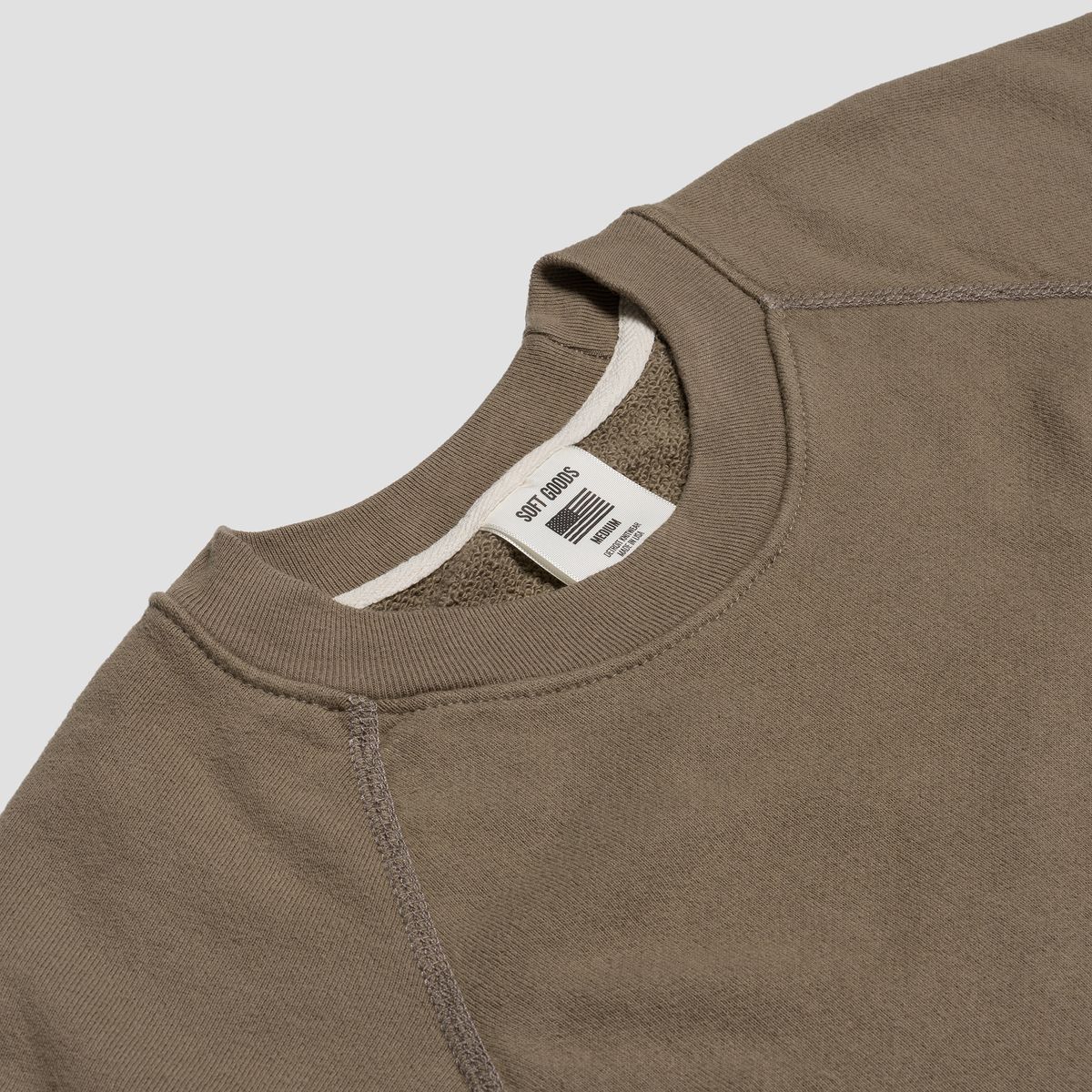소프트굿즈(SOFT GOODS MFG) 테리 스웻셔츠, 올리브드랩