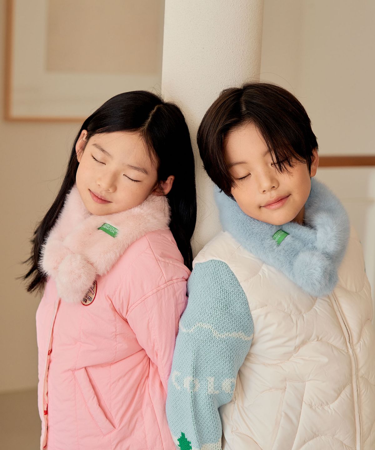 베네통키즈(BENETTONKIDS) 페이크 퍼 방한 넥커버 (5colors)