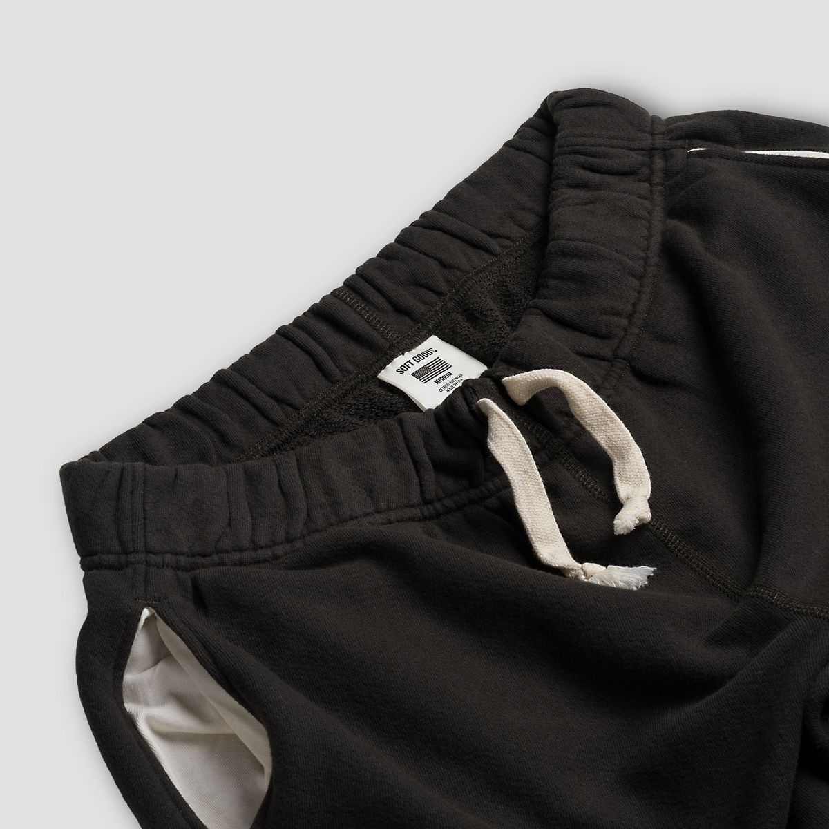 소프트굿즈(SOFT GOODS MFG) 테리 스웻 팬츠, 빈티지블랙