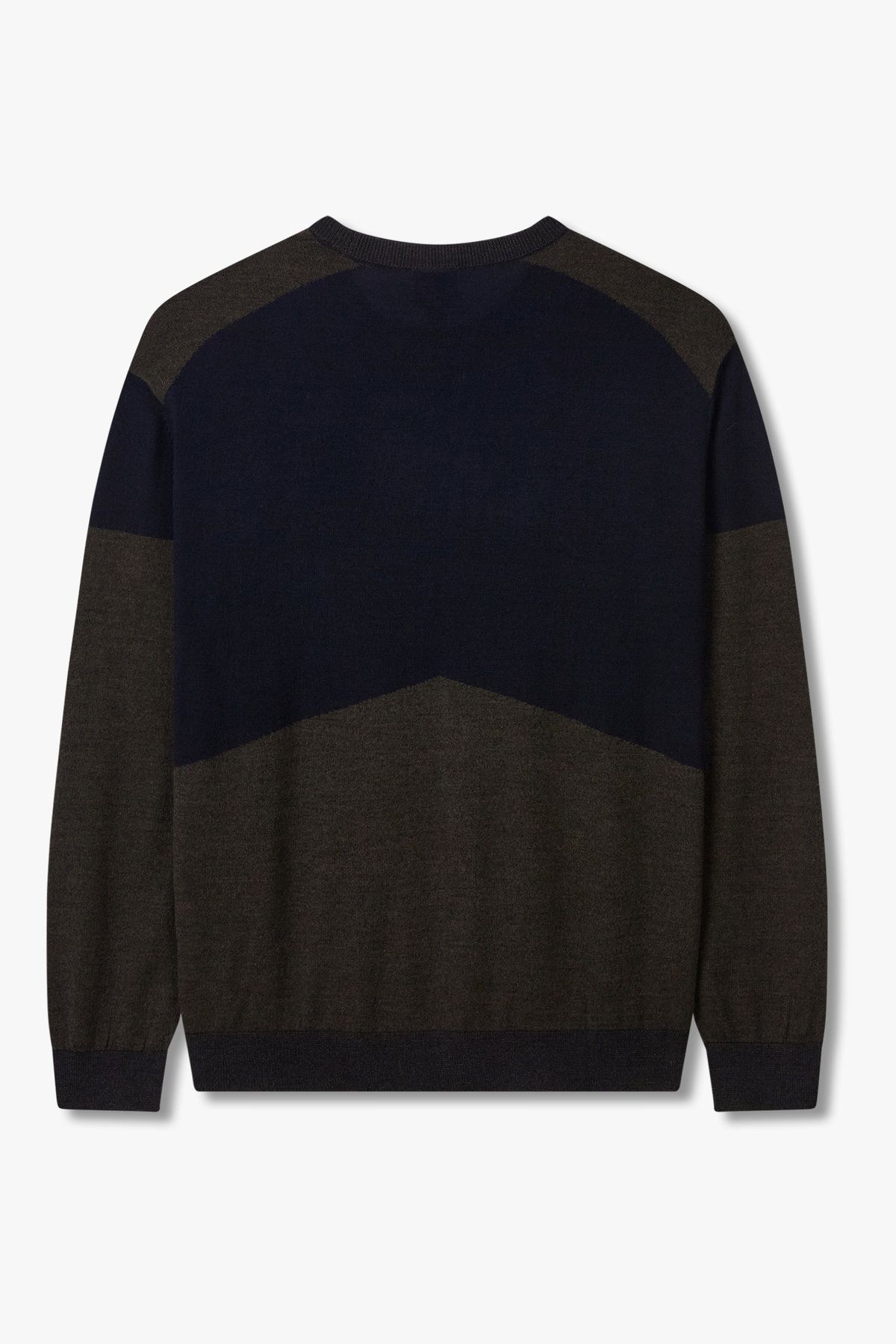 아르마니 익스체인지(ARMANI EXCHANGE) 남성 컬러 블록 롱 슬리브 니트 풀오버_다크 네이비 A415332003