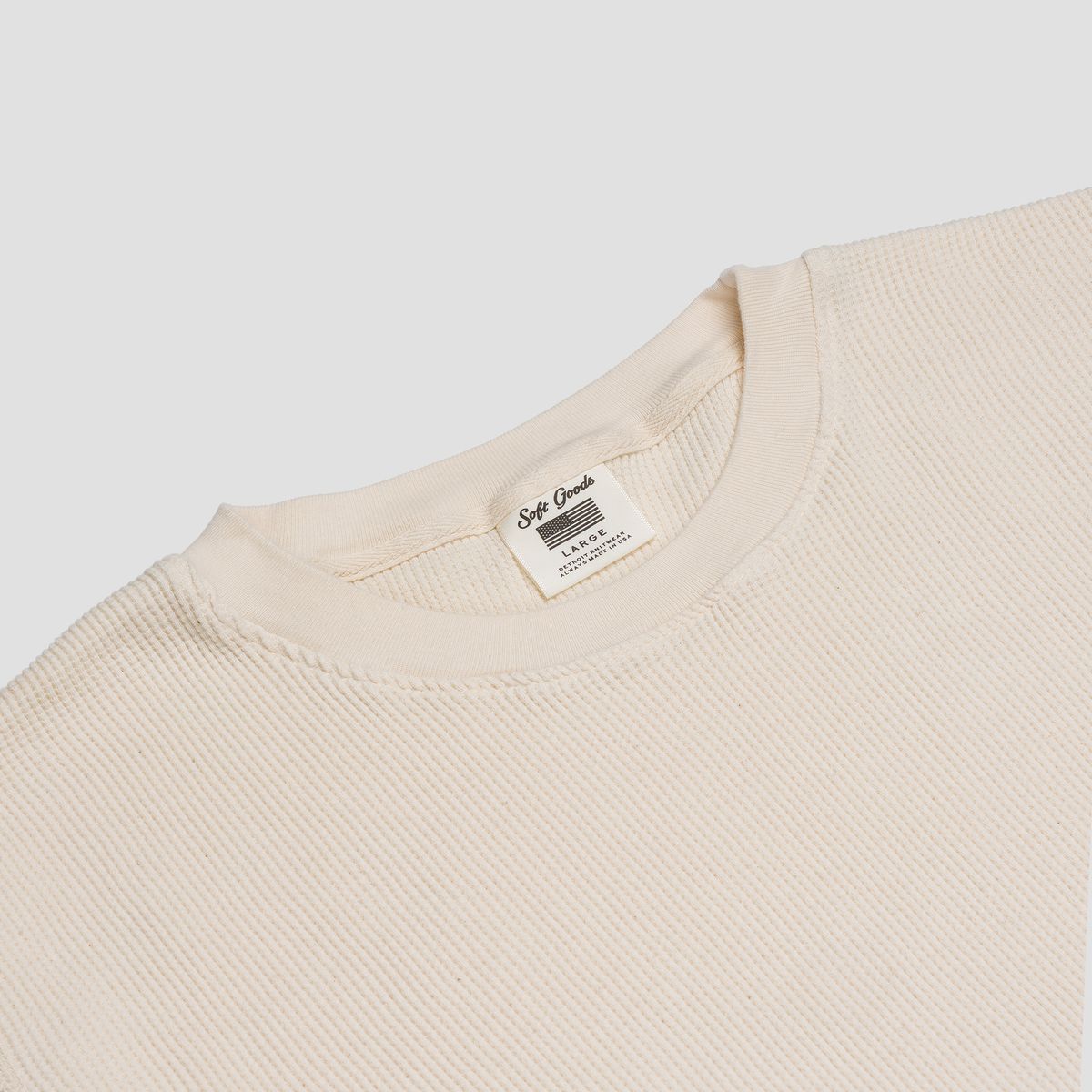 소프트굿즈(SOFT GOODS MFG) 써멀 롱슬리브 티셔츠, 내추럴