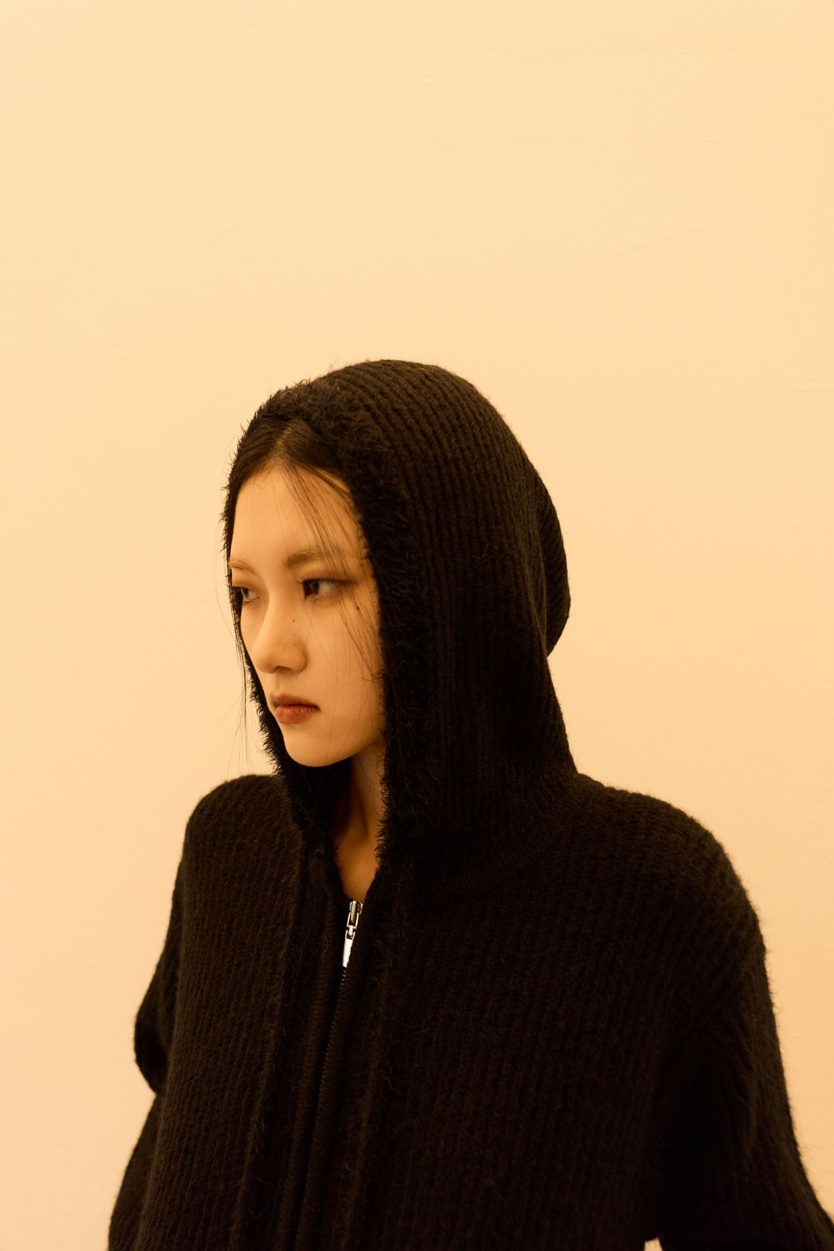 에스미어(SMIEUR) 퍼 니트 집업 (블랙)