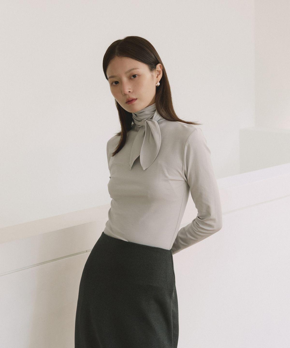 리올그(REORG) COC LONG TIE SHIRTS BLUE DAWN