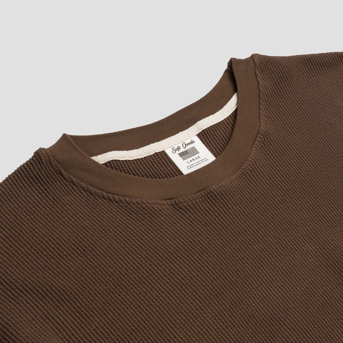 소프트굿즈(SOFT GOODS MFG) 써멀 롱슬리브 티셔츠, 다크월넛