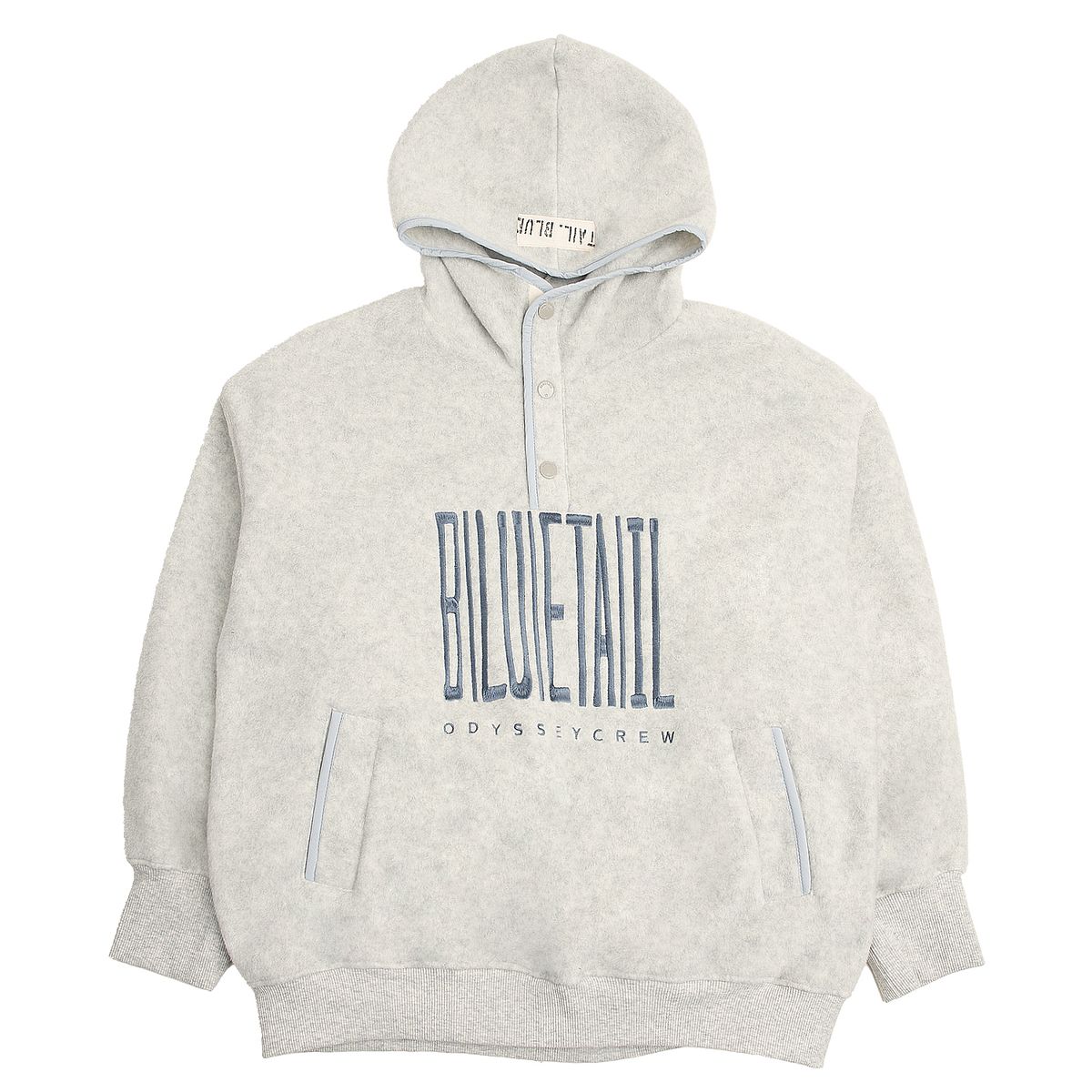블루테일(BLUETAIL) AZI1TS03LG 라이트그레이 플리스 아노락 후드티셔츠