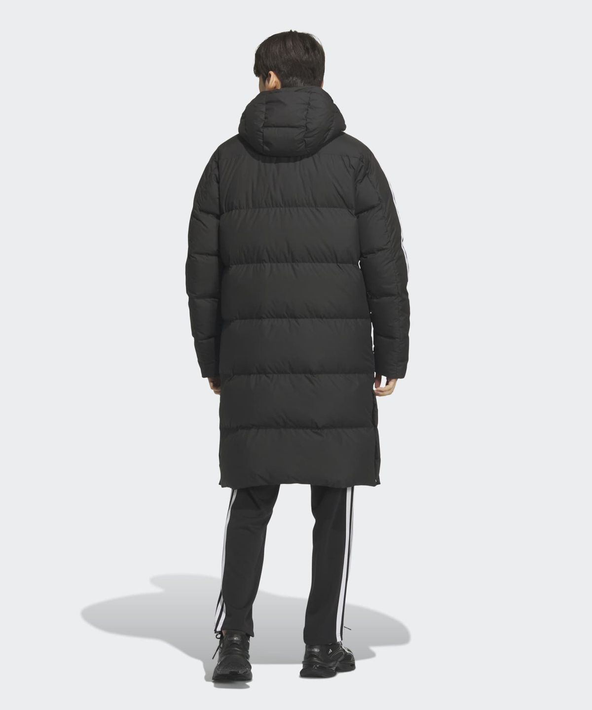 아디다스(ADIDAS) 3-스트라이프 레귤러 핏 롱 다운 패딩 - 블랙 / JZ8731