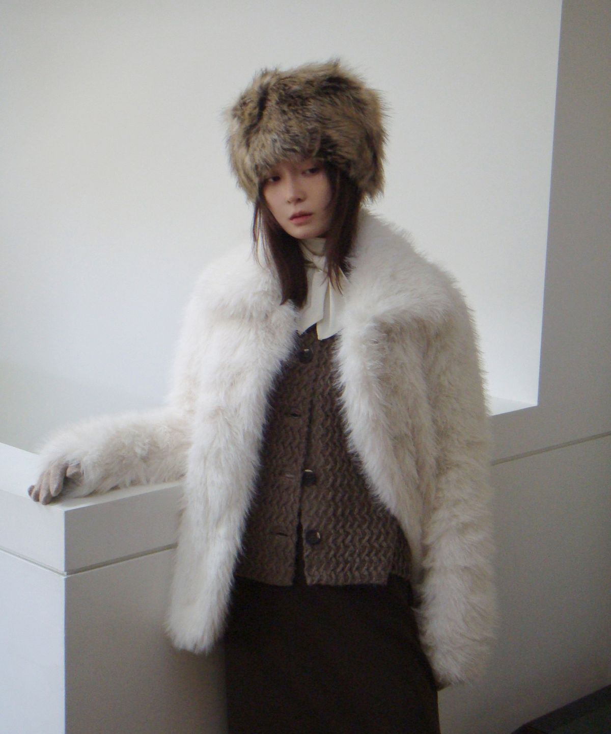 리올그(REORG) COC LAVISH FUR JACKET IVORY