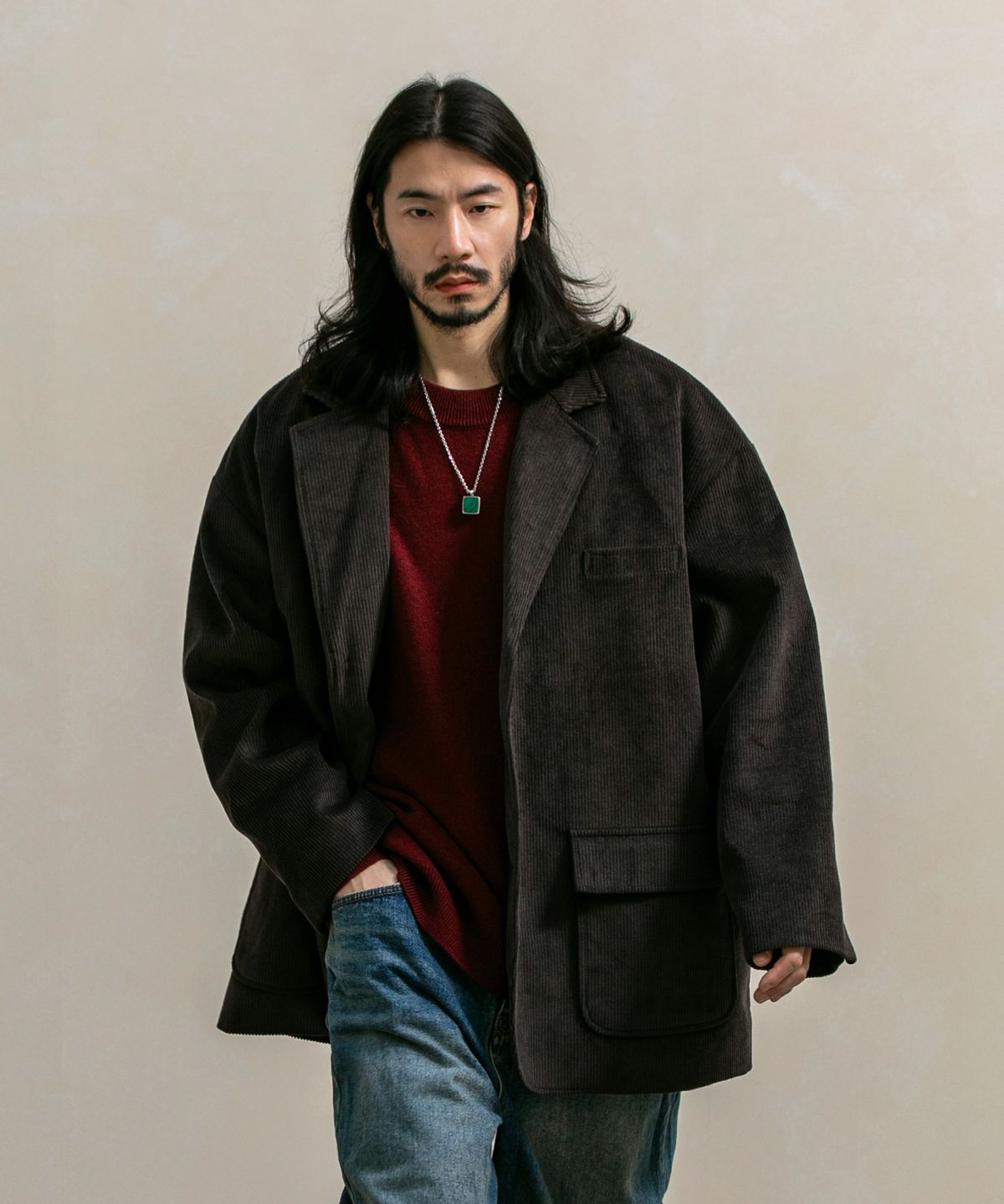 러기드하우스(RUGGED HOUSE) 메이플 코듀로이 퀼팅 패딩 자켓 3컬러