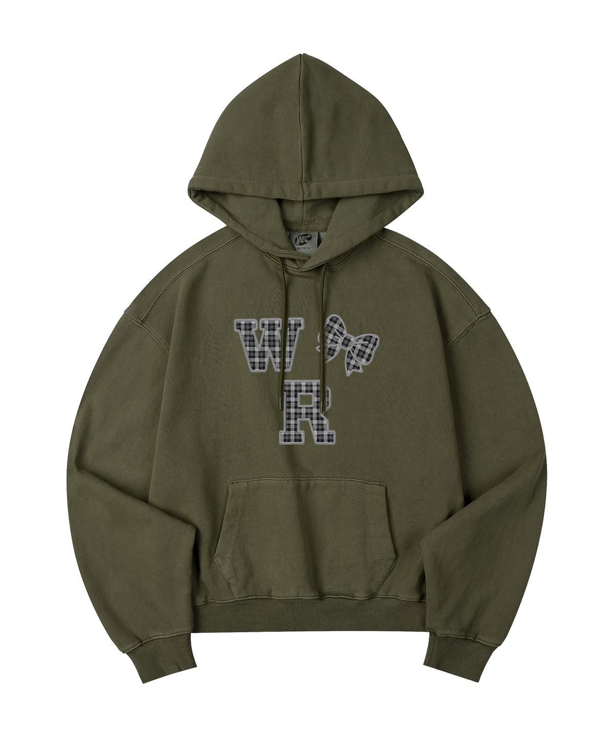 와일드락(WILDROCK) Hollysheesh Check Ribbon 피그먼트 오버핏 후드_5 COL