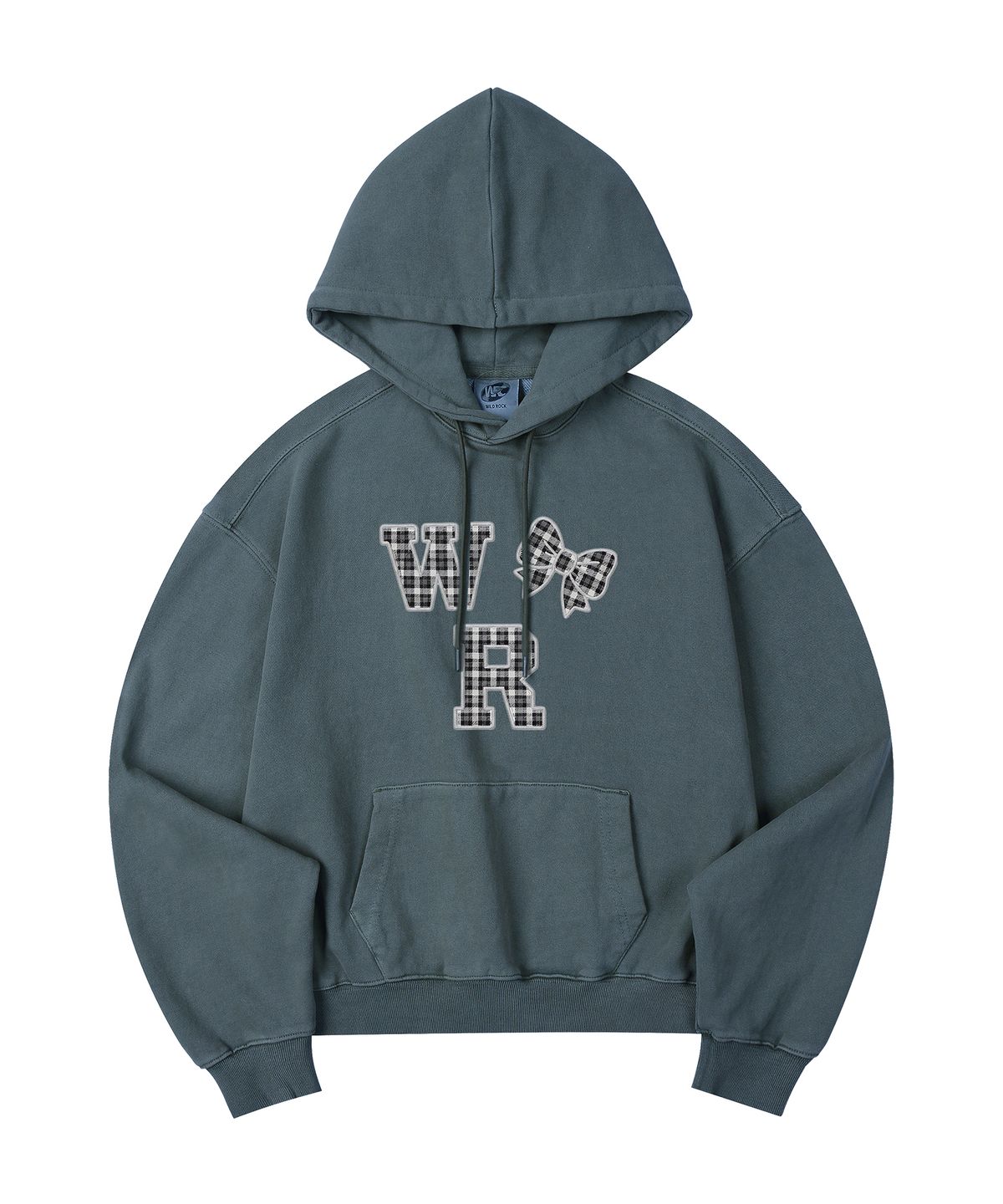 와일드락(WILDROCK) Hollysheesh Check Ribbon 피그먼트 오버핏 후드_5 COL