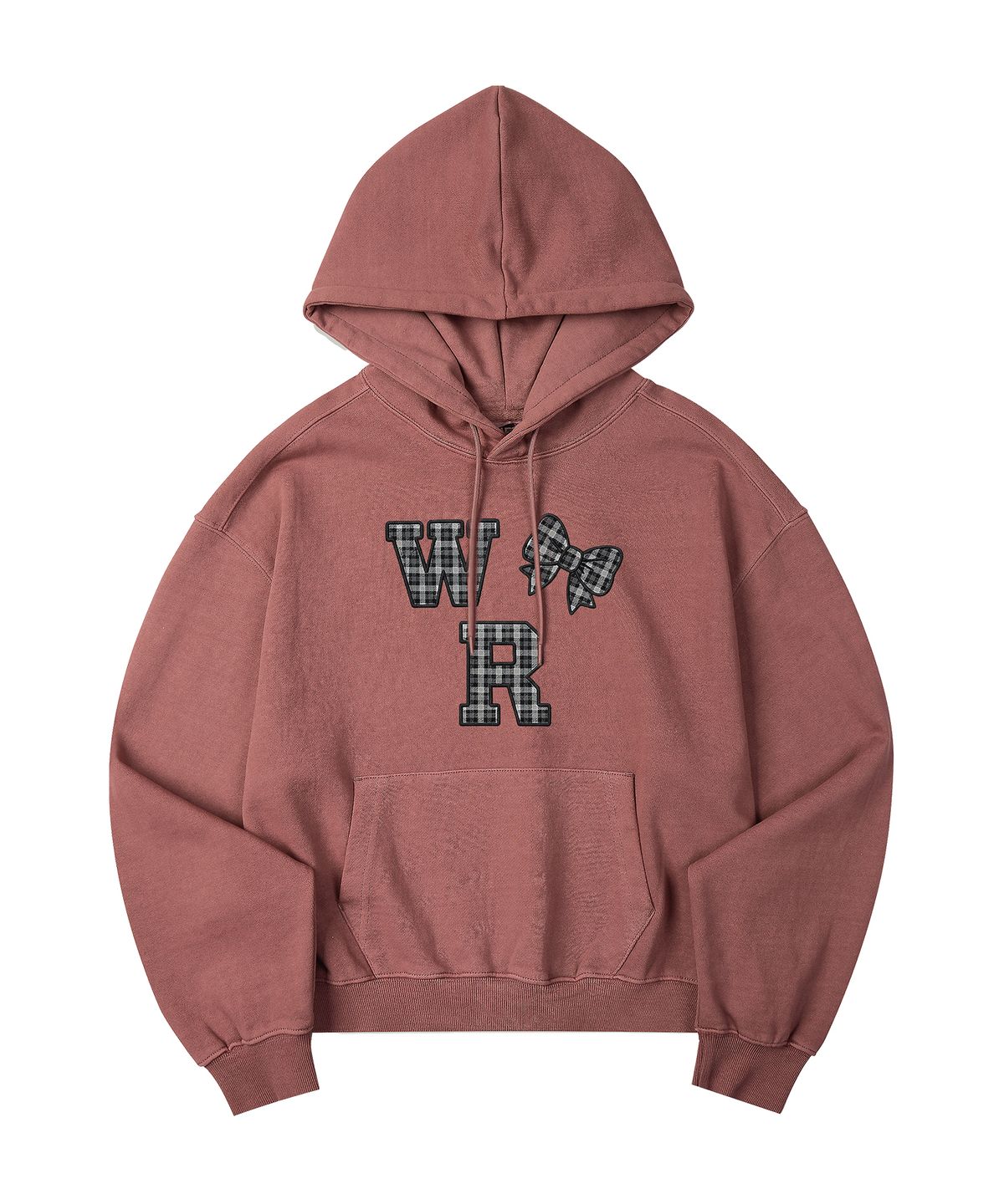 와일드락(WILDROCK) Hollysheesh Check Ribbon 피그먼트 오버핏 후드_5 COL