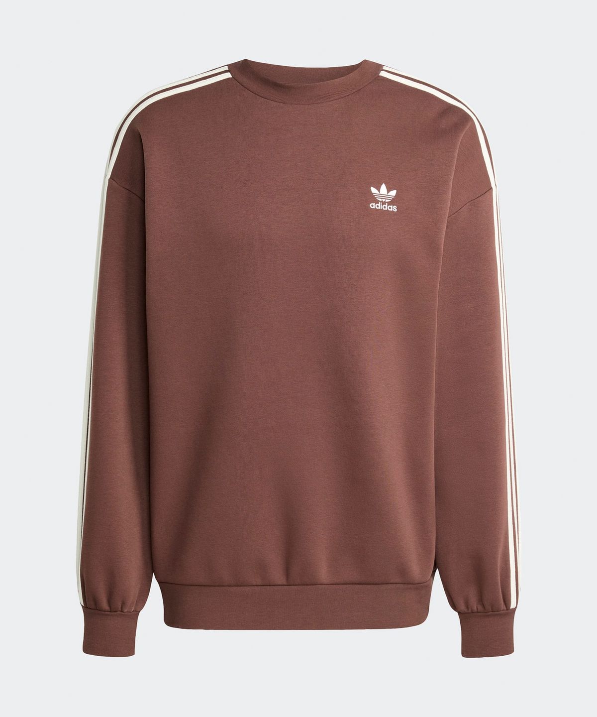 아디다스(ADIDAS) 오버사이즈 크루 스웨트셔츠 - 브라운:화이트 / KA0469