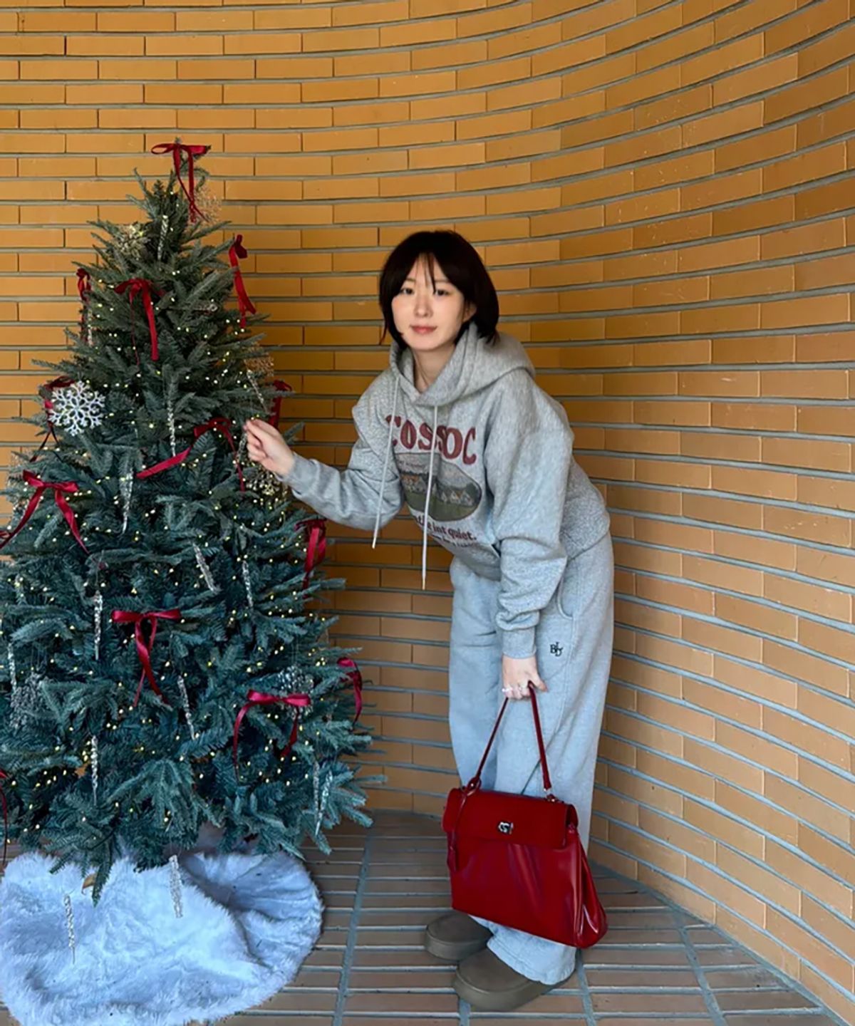 코소(COSO) CC 선데이 모닝 후드 티셔츠(그레이)