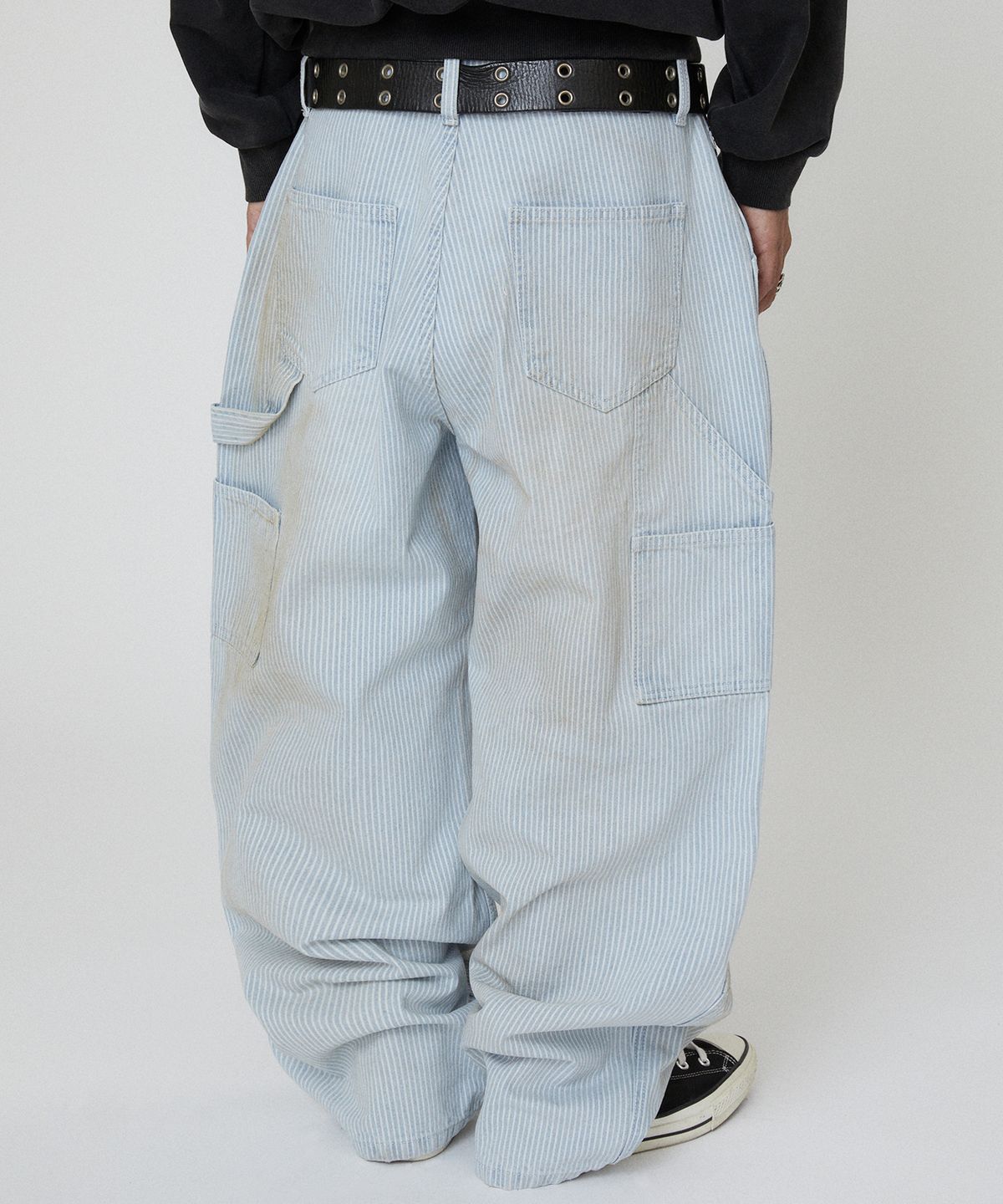 스웨이드(SUADE) STRIPE DOUBLE KNEE DENIM [BLUE]