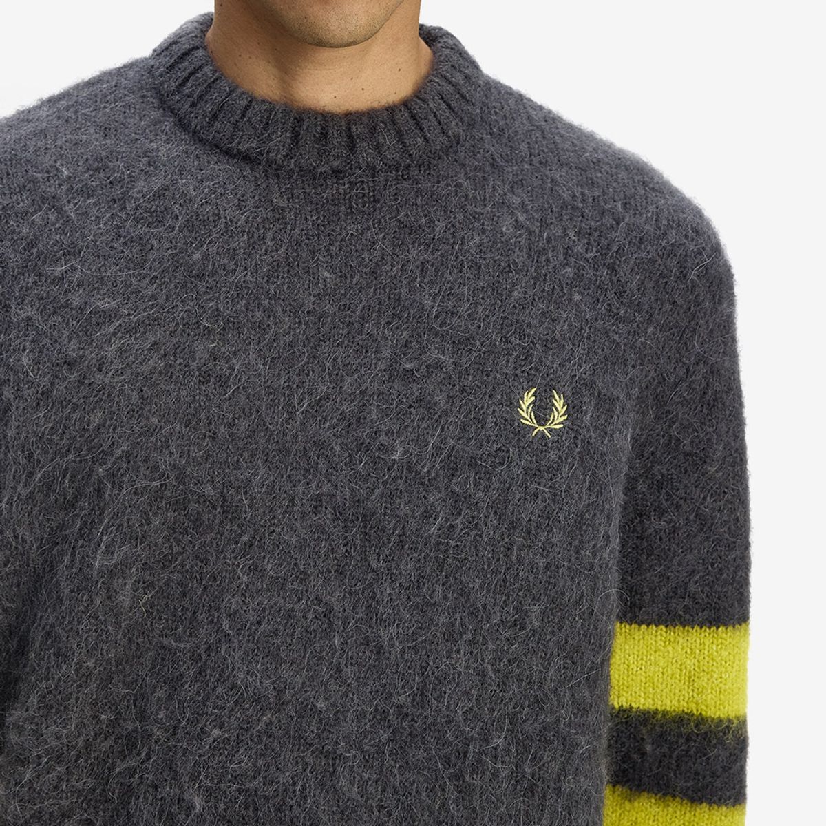 프레드페리(FRED PERRY) [Sharp] 청키 팁 슬리브 니트 - 앵커 그레이 AFPM2531551-297