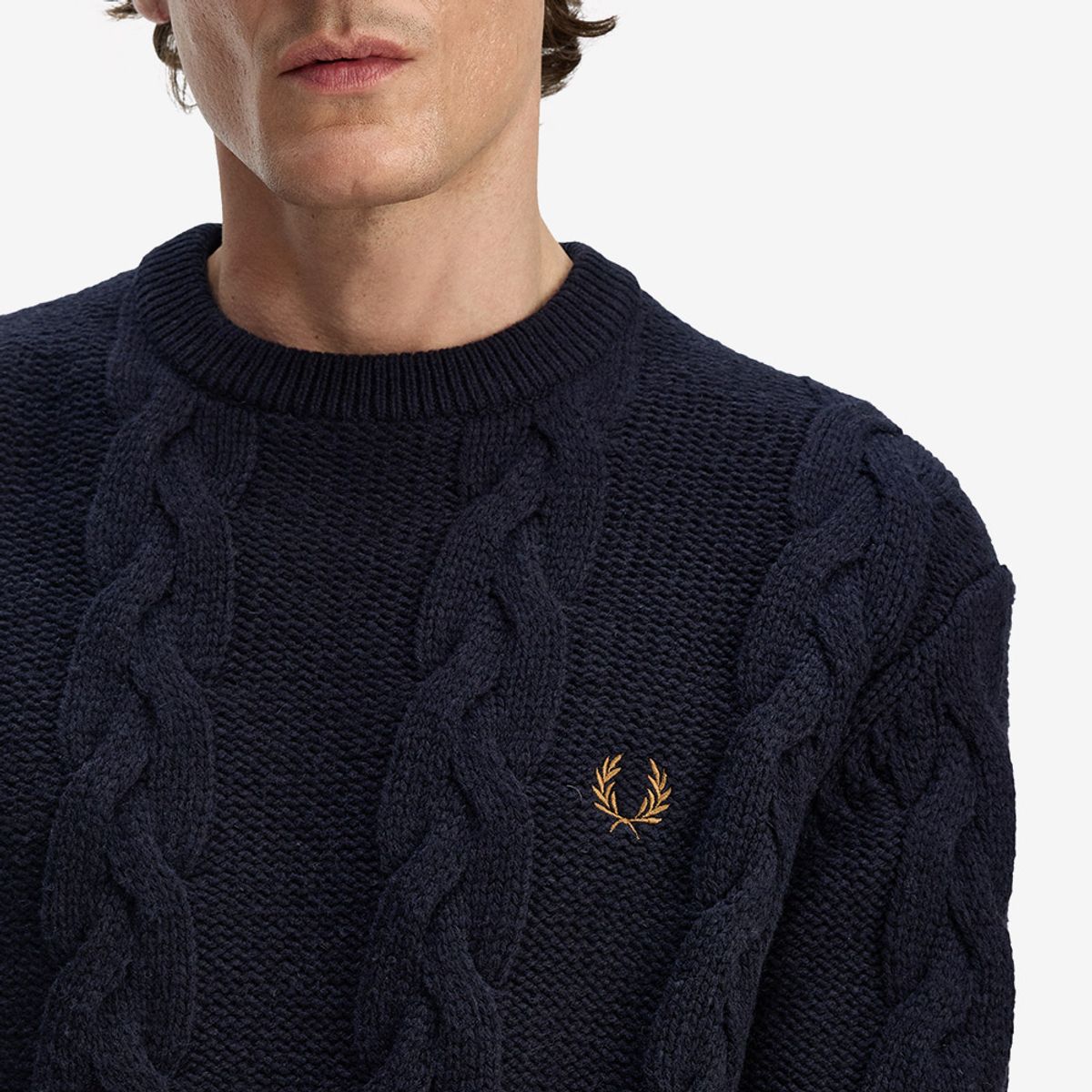 프레드페리(FRED PERRY) [Sharp] 청키 케이블 니트 - 네이비 AFPM2538562-608
