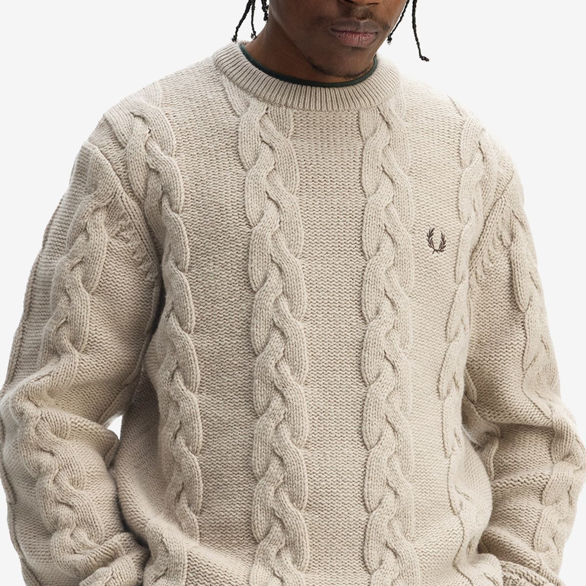 프레드페리(FRED PERRY) [Sharp] 청키 케이블 니트 - 웜 오트 AFPM2538562-Z19