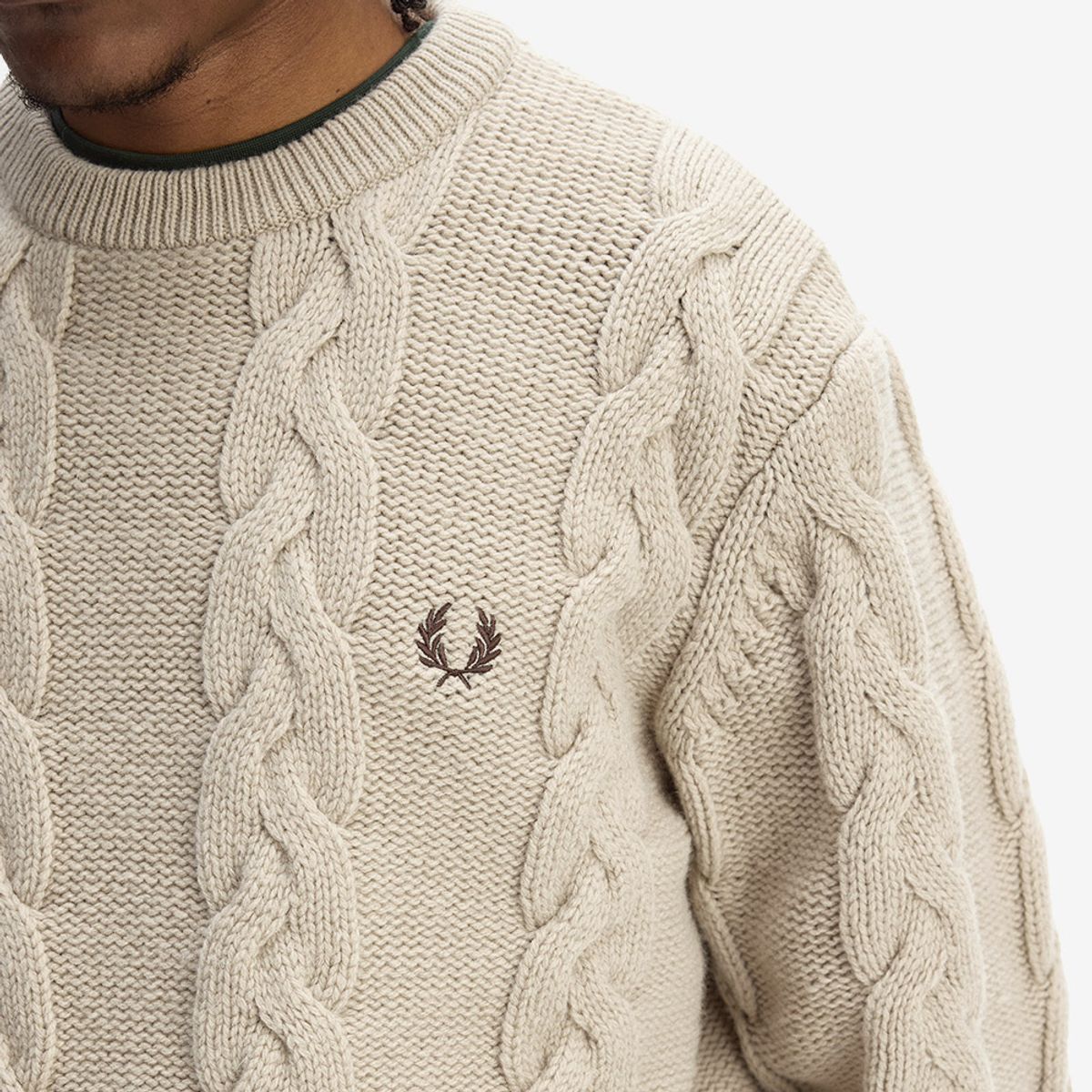 프레드페리(FRED PERRY) [Sharp] 청키 케이블 니트 - 웜 오트 AFPM2538562-Z19