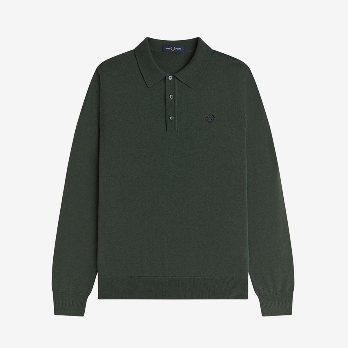 프레드페리(FRED PERRY) [Sharp] 롱 슬리브 클래식 니트 셔츠 - 코트 그린 AFPM2534535-X89